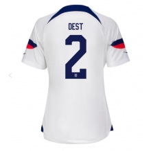 United States Sergino Dest #2 Home Stadium Replica Jersey Women World Cup 2022 Short Sleeves