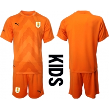 Uruguay Goalkeeper Away Stadium Replica Jersey Kids World Cup 2022 Short Sleeves (+ pants)